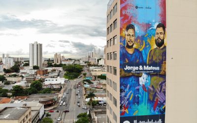 Equipamentos Locagyn possibilitam grafite de 30 metros de Jorge e Mateus em Goiânia